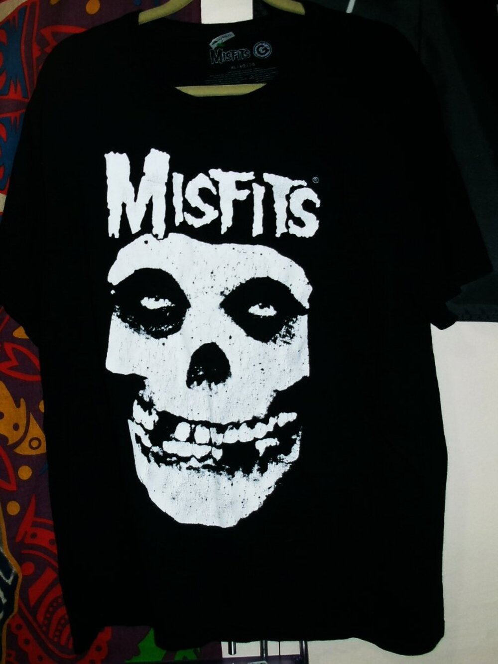 misfits skull face logo mint xl unisex official tee - goth horror punk danzig